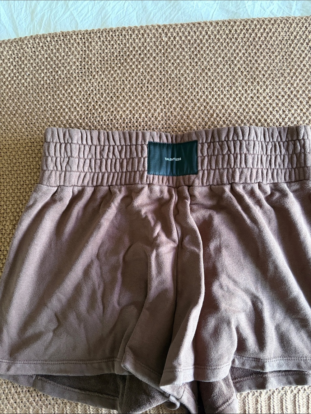 TALENTLESS Women's Brown Elastic Waist Athletic Shorts